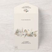 Rustieke Boho Pruim Bloemenboog Bruiloft All In One Uitnodiging (Buitenkant)