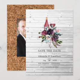 Rustieke Boho Pruim Rode Wijnproeverij Bruiloft Save The Date