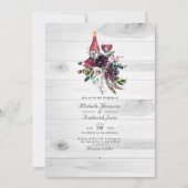 Rustieke Boho QR Code RSVP Wijnproeverij Trouwfees Kaart (Voorkant)