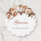 Rustieke boho Quinceañera Bedankjes Labels (Achterkant)
