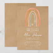 Rustieke Boho Regenboog Baby Sprinkle Kaart (Voorkant / Achterkant)