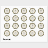 Rustieke Boho Retro Boog Groen Botanisch Huwelijk Ronde Sticker (Vel)