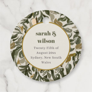 Rustieke Boho Retro Boog Groene Botanische Huwelij Bedankjes Labels
