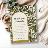 Rustieke Boho Retro Boog Groene Botanische Huwelij Bedankkaart