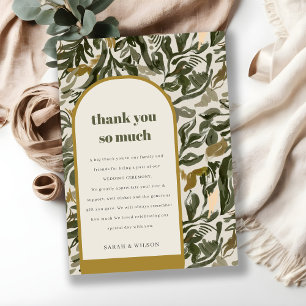 Rustieke Boho Retro Boog Groene Botanische Huwelij Bedankkaart