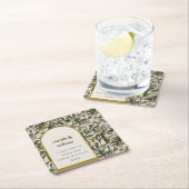 Rustieke Boho Retro Boog Groene Botanische Huwelij Kartonnen Onderzetters (Insitu)