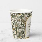 Rustieke Boho Retro Boog Groene Botanische Huwelij Papieren Bekers (Rechts)