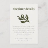 Rustieke Boho Retro Groene Botanische bruiloft Det Informatiekaartje (Voorkant)