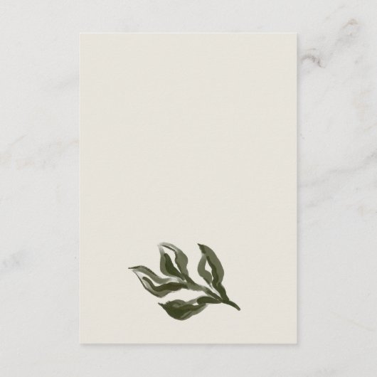 Rustieke Boho Retro Groene Botanische bruiloft Det Informatiekaartje (Achterkant)