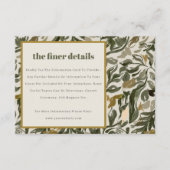 Rustieke Boho Retro Groene Botanische bruiloft Det Informatiekaartje (Voorkant)