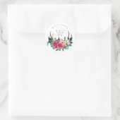 Rustieke Boho Rode Bloem Takken Bruiloft Ronde Sticker (Tas)