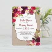 Rustieke Boho Rode Bloemen Vrijgezellenfeest uitno Kaart (Staand voorkant)