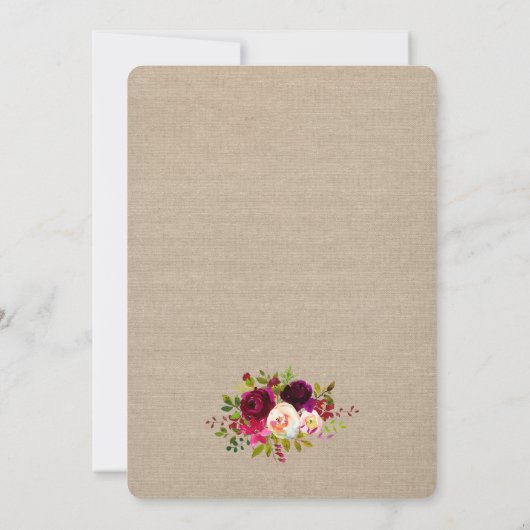 Rustieke Boho Rode Bloemen Vrijgezellenfeest uitno Kaart (Achterkant)