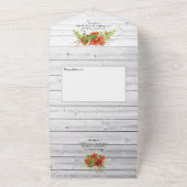Rustieke Boho Rode Zonnebloemen Landelijke Schuur All In One Uitnodiging (Buitenkant)