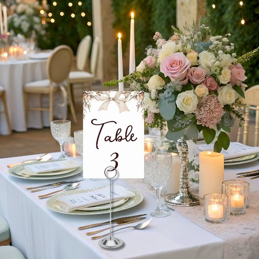 Rustieke Boho Romantisch Elegant Ivoor Bow Table K Kaart