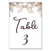 Rustieke Boho Romantisch Elegant Ivoor Bow Table K Kaart (Achterkant)