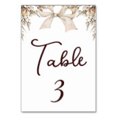 Rustieke Boho Romantisch Elegant Ivoor Bow Table K Kaart (Voorkant)