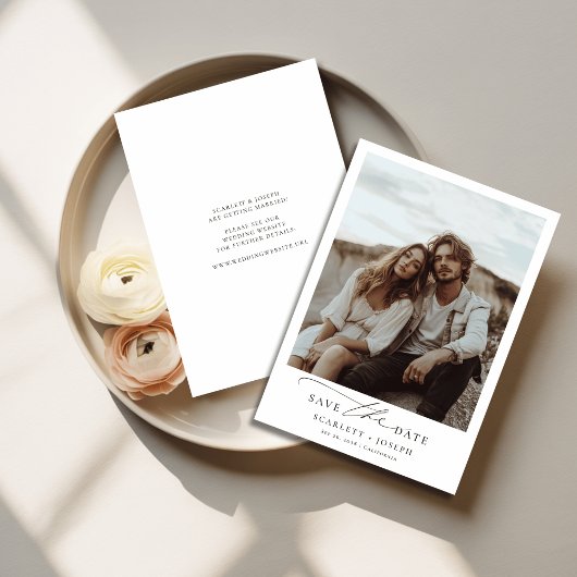 Rustieke Boho Romantische Minimalistische Trouwfot Save The Date