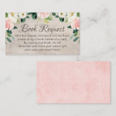 Rustieke Boho Roze Boek aanvraag Kaart Invoegen (Voorkant / Achterkant)