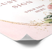 Rustieke Boho Roze Gouden Groene Aangepaste Bord Poster (Hoek)