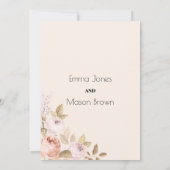 Rustieke boho roze koraal ivoor bloementhema Bruil Kaart (Achterkant)