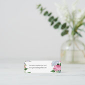 Rustieke Boho roze lila blauw bloemenbruiloft Webs Mini Visitekaartje (Staand voorkant)