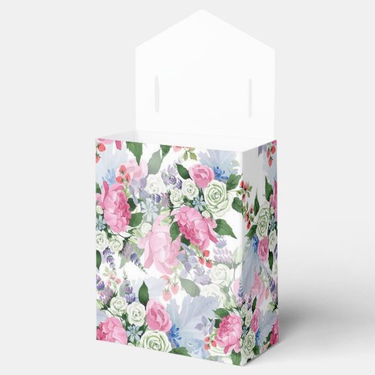 Rustieke boho roze lila waterverf bloem bruiloft bedankdoosjes (Geopend)