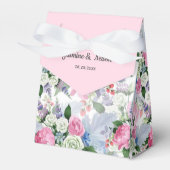 Rustieke boho roze lila waterverf bloem bruiloft bedankdoosjes (Voorkant Zijde)