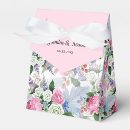 Rustieke boho roze lila waterverf bloem bruiloft bedankdoosjes