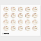 Rustieke Boho Roze Orchidee & Goud Waterverf Ronde Sticker (Vel)