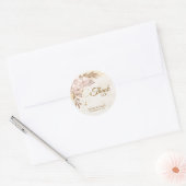 Rustieke Boho Roze Orchidee & Goud Waterverf Ronde Sticker (Envelop)