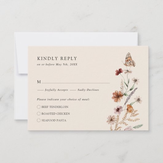 Rustieke Boho RSVP kaart (Voorkant)