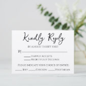 Rustieke Boho RSVP Kaart Handgeschreven Lettertype (Staand voorkant)