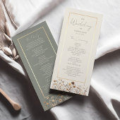Rustieke Boho Sage Green Wedding Programma Programmakaart