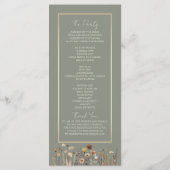 Rustieke Boho Sage Green Wedding Programma Programmakaart (Achterkant)