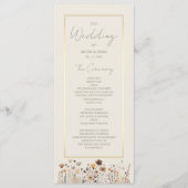 Rustieke Boho Sage Green Wedding Programma Programmakaart (Voorkant)