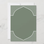 Rustieke Boho Salie Groene Etnische Indiase Boog B Kaart (Achterkant)