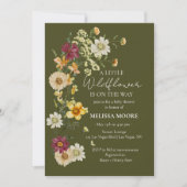 Rustieke Boho Salie Groene Wilde Bloem Baby Shower Kaart (Voorkant)