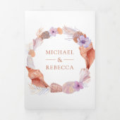 Rustieke Boho Schelpen Zeemansstijl QR Code Trouwe Drieluik Uitnodiging (Cover)