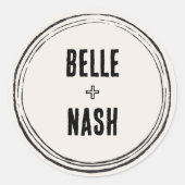 Rustieke Boho Schuur Bruiloft Klassieke Ronde Stic Sticker (Voorkant)