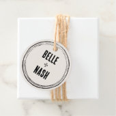 Rustieke Boho Schuur Bruiloft Rond Bedankjes Labels (In situ)