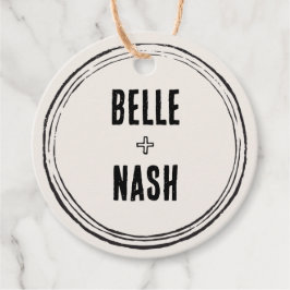 Rustieke Boho Schuur Bruiloft Ronde Bedankjes Labels