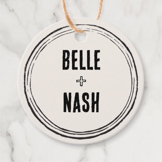 Rustieke Boho Schuur Bruiloft Ronde Bedankjes Labels (Voorkant)