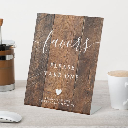 Rustieke Boho Schuur Houten Favorieten Reclamebord Met Voetstuk (Insitu)