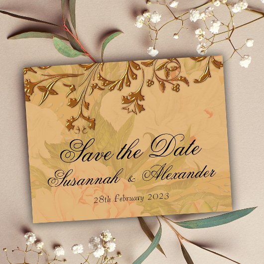 Rustieke Boho Shabby Chic Pioen Save the Date Aankondigingskaart