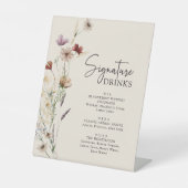 Rustieke Boho Signature Drinken voetstuk teken Reclamebord Met Voetstuk (Voorkant)