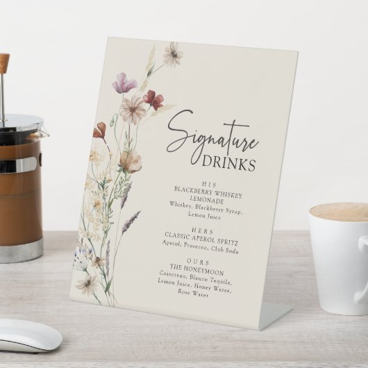 Rustieke Boho Signature Drinken voetstuk teken Reclamebord Met Voetstuk (Insitu)