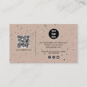 Rustieke Boho Signature Script QR Code Social Medi Visitekaartje (Achterkant)