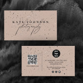 Rustieke Boho Signature Script QR Code Social Medi Visitekaartje