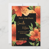 Rustieke Boho Sinaasappel Bloemen Huwelijk Save th (Voorkant)